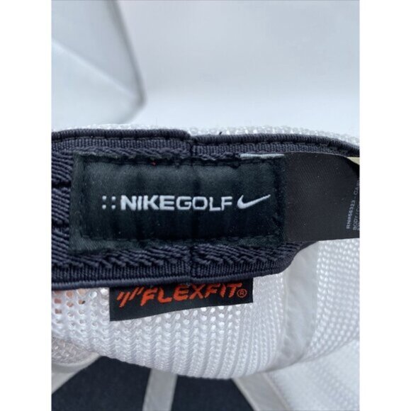 Nike Golf VR 20XI Mesh Baseball Cap Hat Mesh Logo Flexfit White Grey Size M/L - Picture 12 of 15